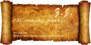 Závodszky Judit névjegykártya